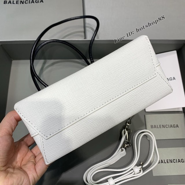 Balenciaga專櫃爆款小牛皮手提托特包 巴黎世家牙籤紋白色小號方形購物包 fyj1683